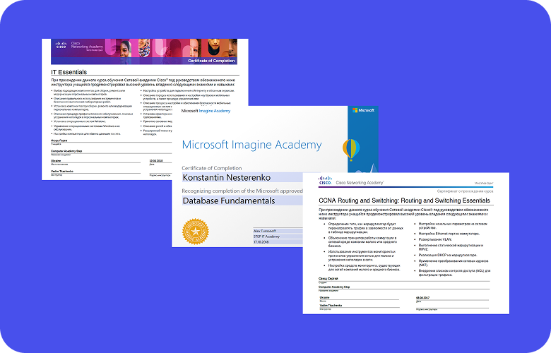 Mezinárodní certifikace v rámci kurzu